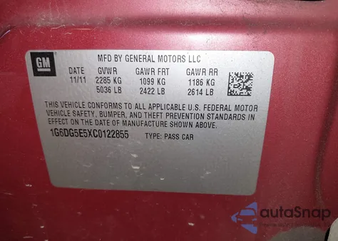 2012 Cadillac Cts Luxury from USA, damaged, VIN 1G6DG5E5XC0122855